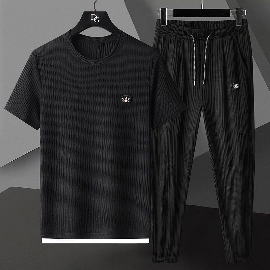 Men's Fashion Casual Exercise Quick-drying Short Sleeve Trousers Suit - enhanced image 5