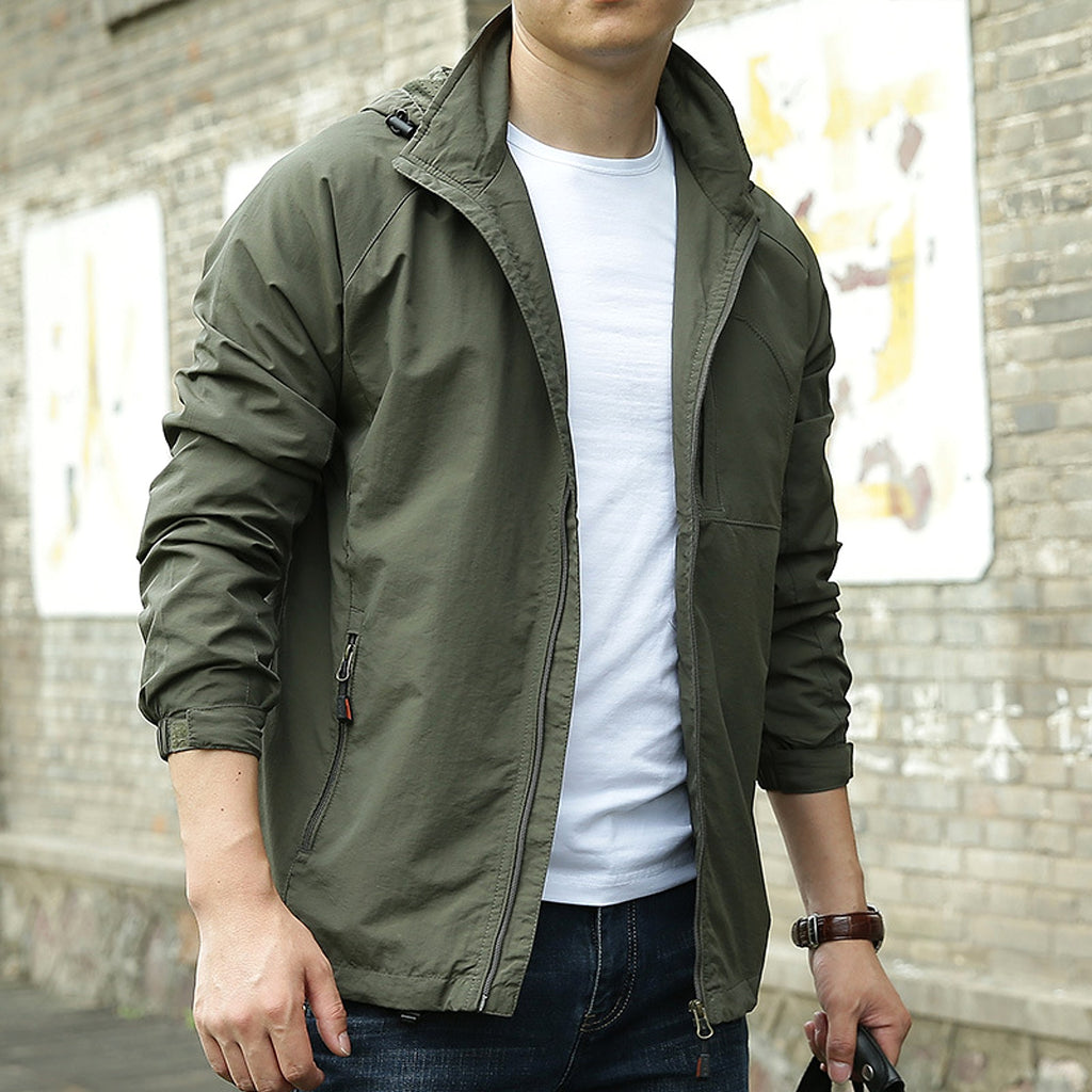 Men's Fashion Solid Color Single Outdoor Jacket - enhanced image 5