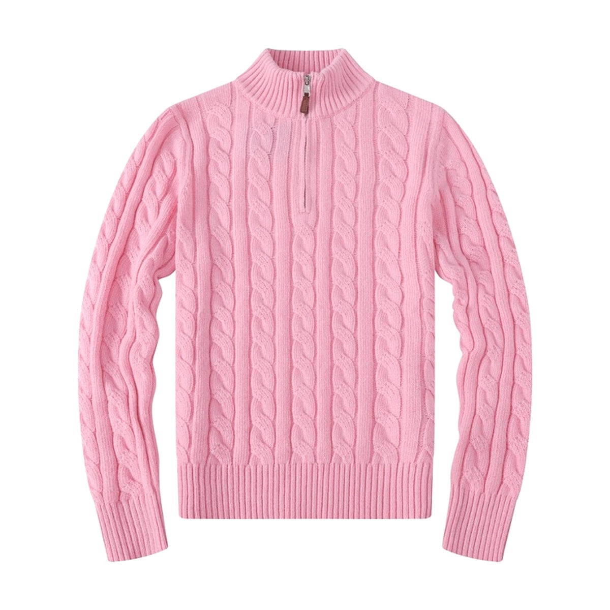 Men's Half-height Zip Twist Knit Bottoming Shirt - enhanced image 5