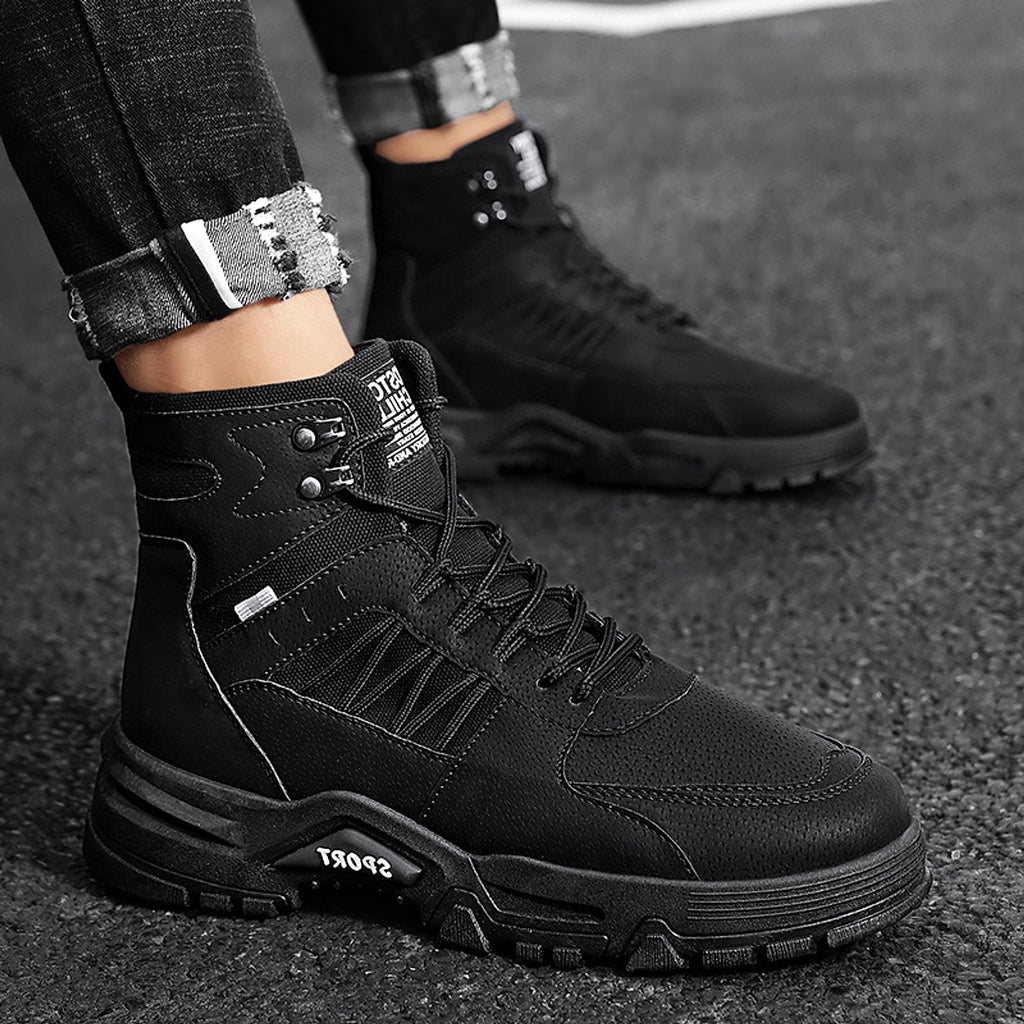 Men's High Top Men's Autumn And Winter Leather Work Shoes - enhanced image 5