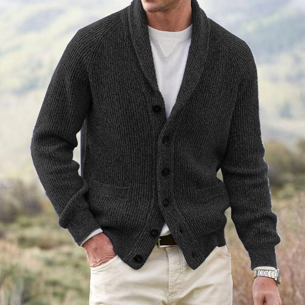 Men's Lapel Multi-button Thickening Cardigan Coat - enhanced image 5