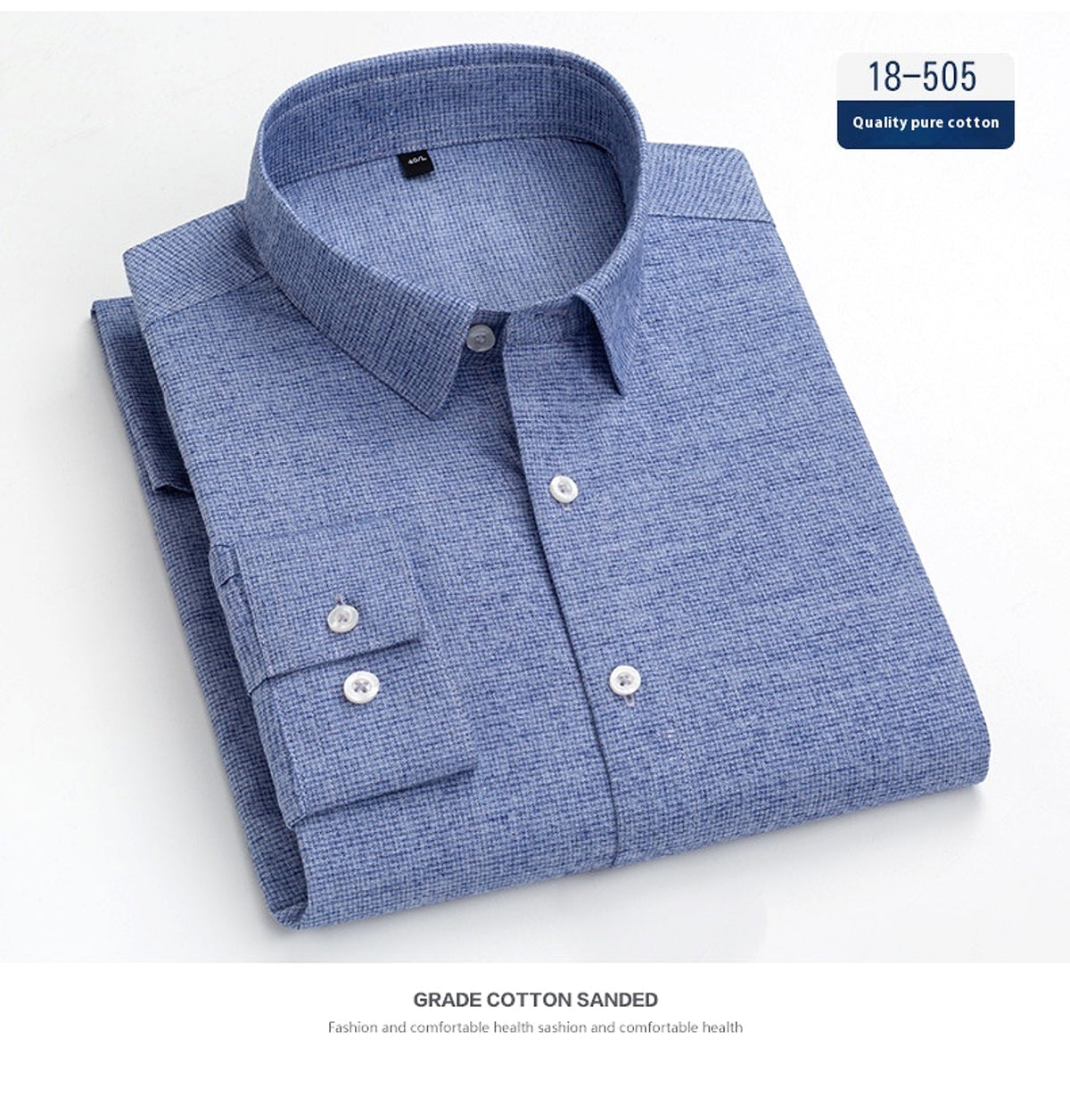 Men's Long Sleeve Solid Color Pocket Light Business DressShirt - enhanced image 5