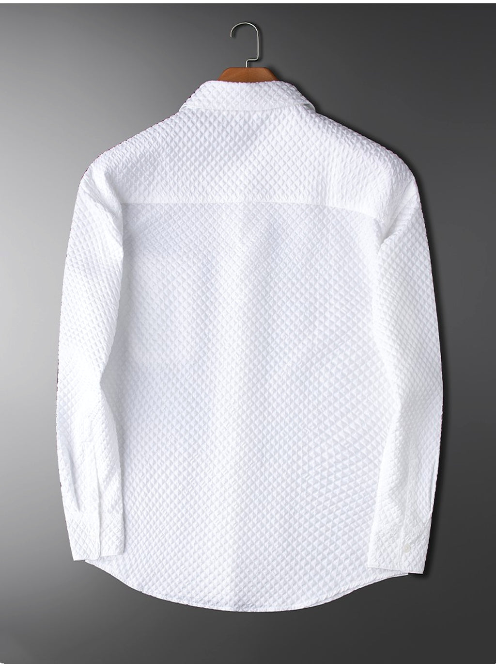 Men's Long Sleeve White DressShirt - enhanced image 5