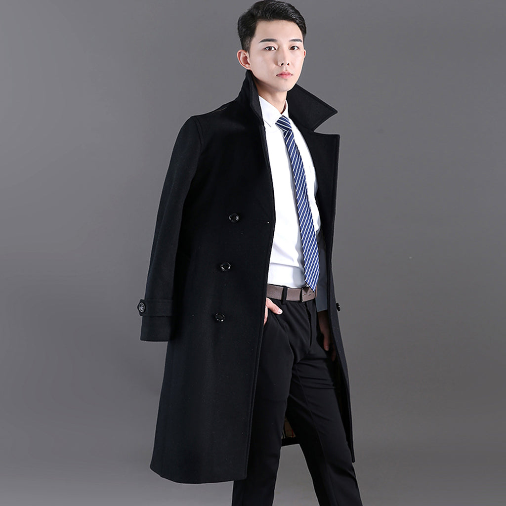Men's Long Trench Coat - enhanced image 5