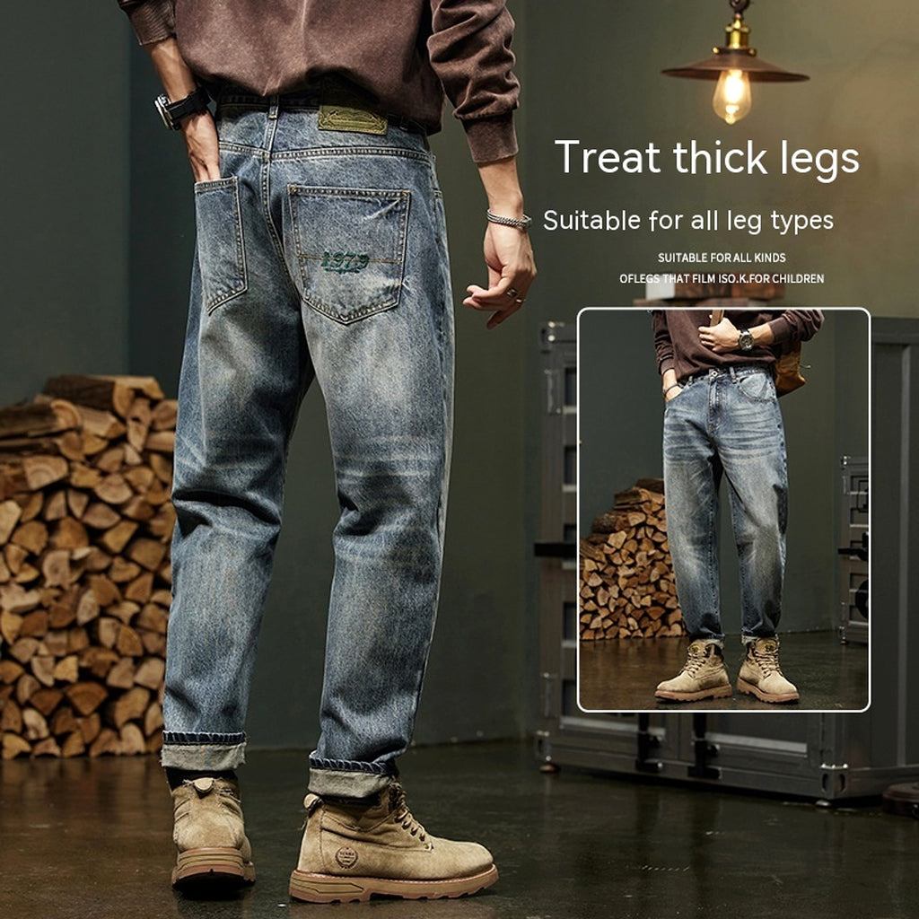 Men's Loose Straight Cargo Pants (Jeans) - enhanced image 5