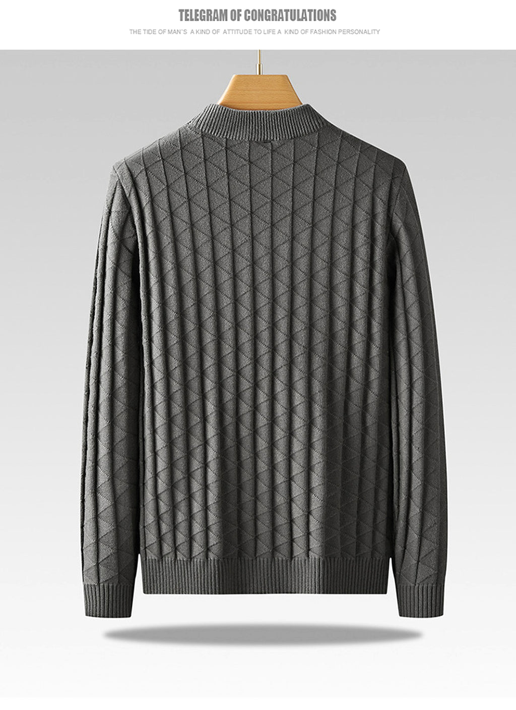 Men's Plus Size Knitted Sweater - enhanced image 5