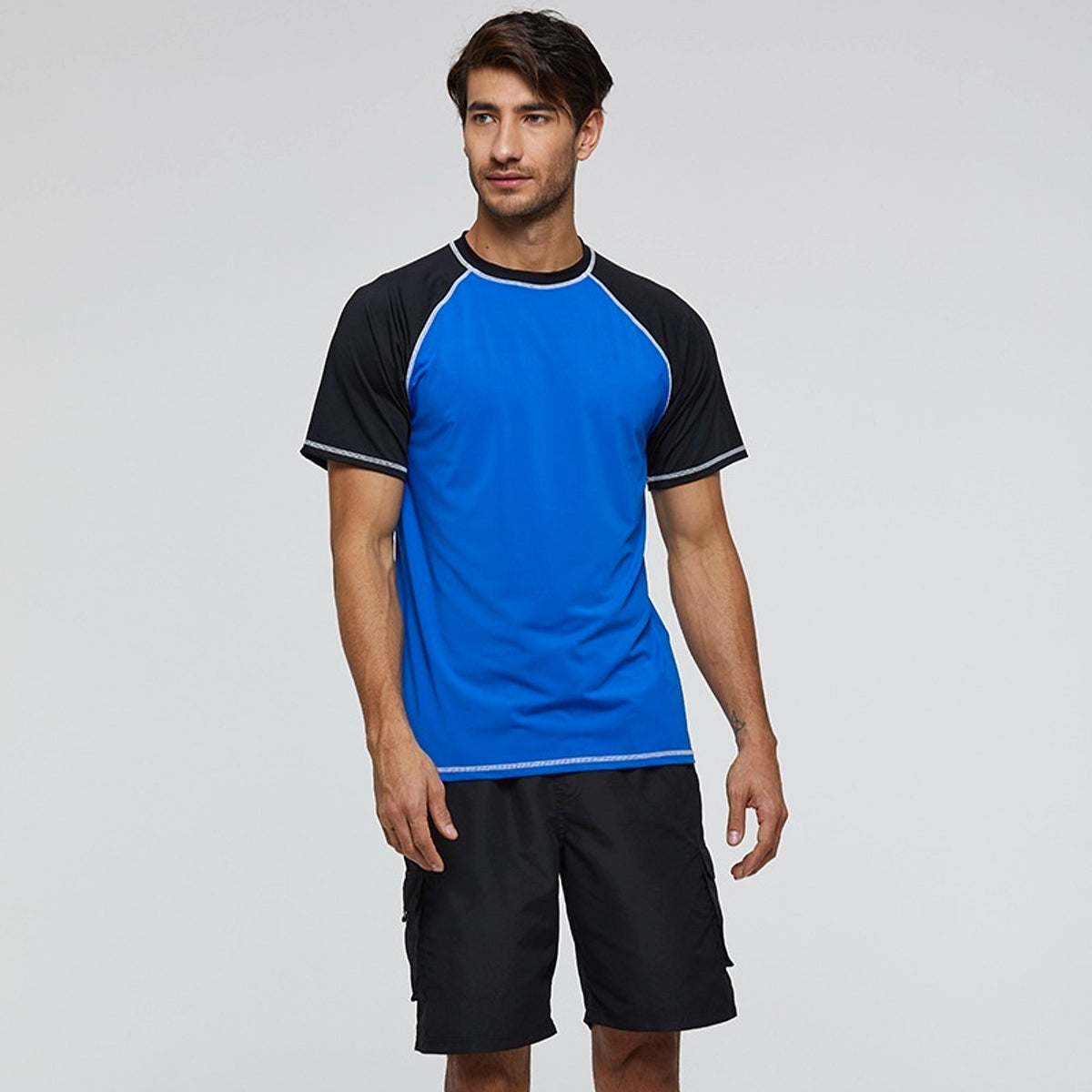 Men's Short Sleeve Loose Sun-proof Clothes Outdoor Sun Protection Quick Drying Clothes Men's Surfing Suit Swimsuit - enhanced image 5