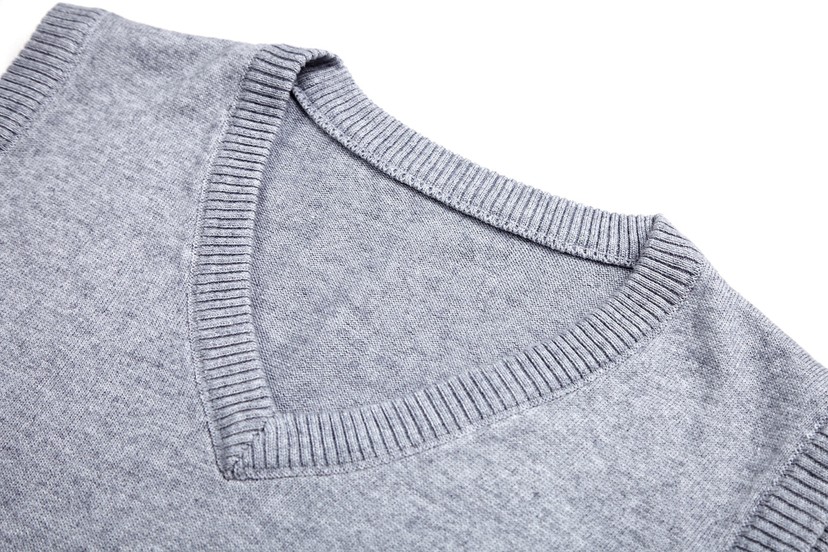 Men's Sleeveless Sweater Vest Casual Solid Color And V-neck - enhanced image 5