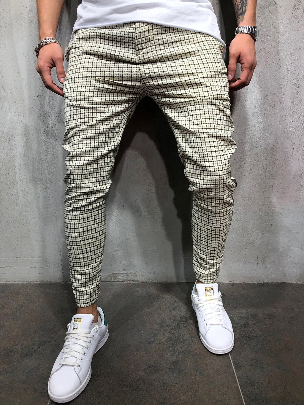 Men's Slim-fitting Cool Casual Sports Striped Side Ribbon Trousers (Jeans & Pants) - enhanced image 5