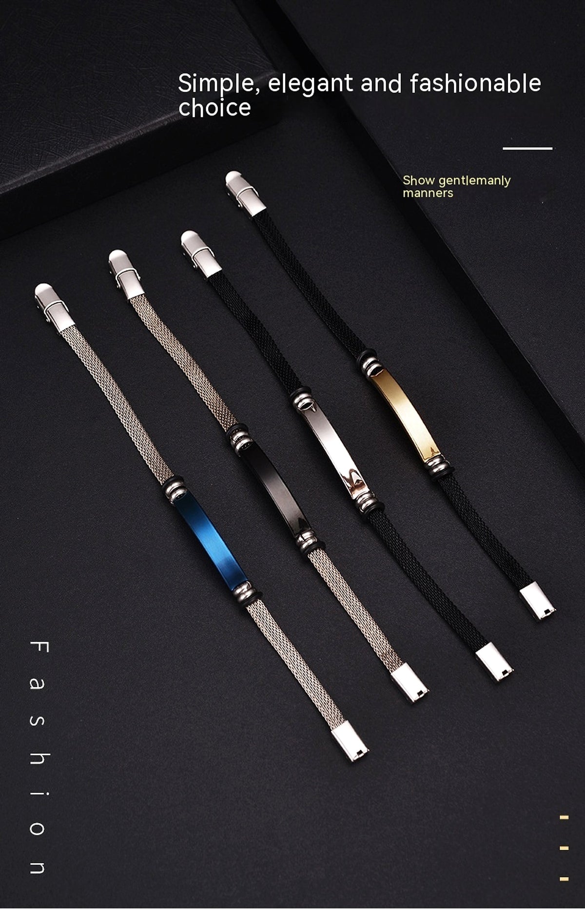 Men's Vintage Stainless Steel Bracelet - enhanced image 5
