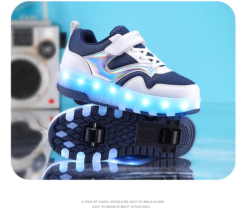 Mesh Heelys Double-wheeled Boys And Girls Skate Shoes - enhanced image 5
