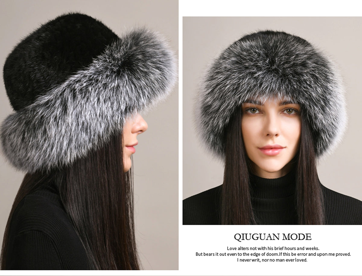 Mink Hair Hat Lady Braided Fur Winter Winter - enhanced image 5