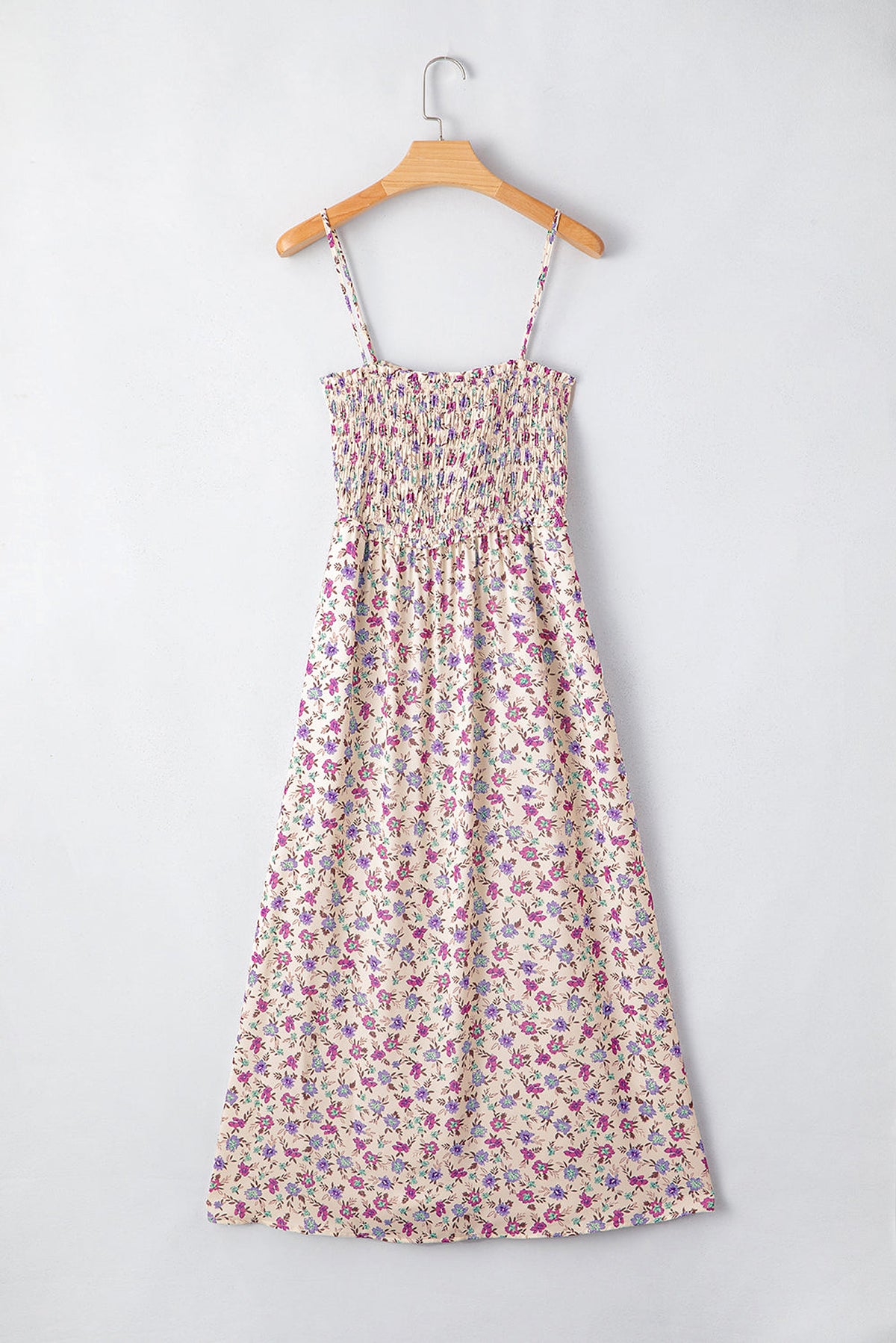 Multicolour Bohemian Ditsy Floral Smocked Fit Flare Sundress - enhanced image 5