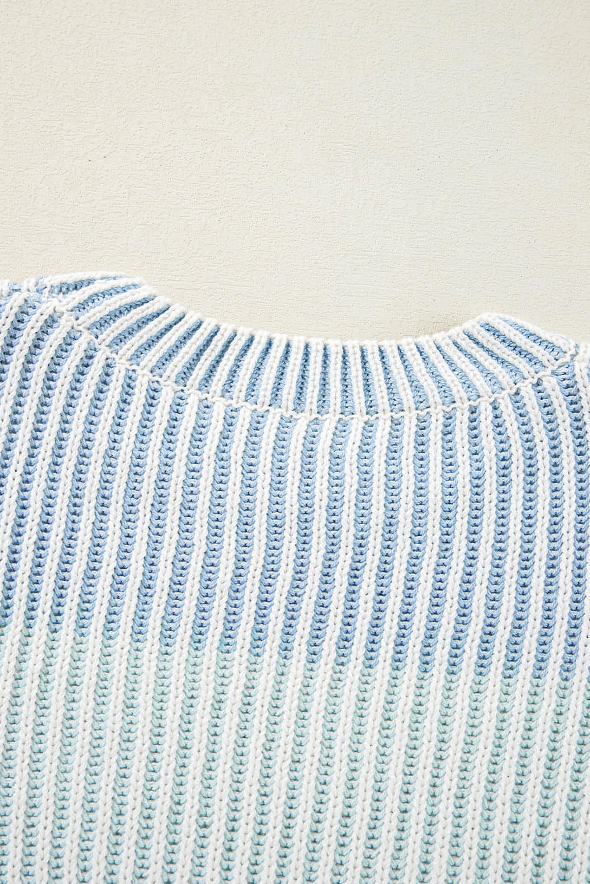 Multicolour Colorblock Textured Knit Bubble Sleeve Sweater - enhanced image 5