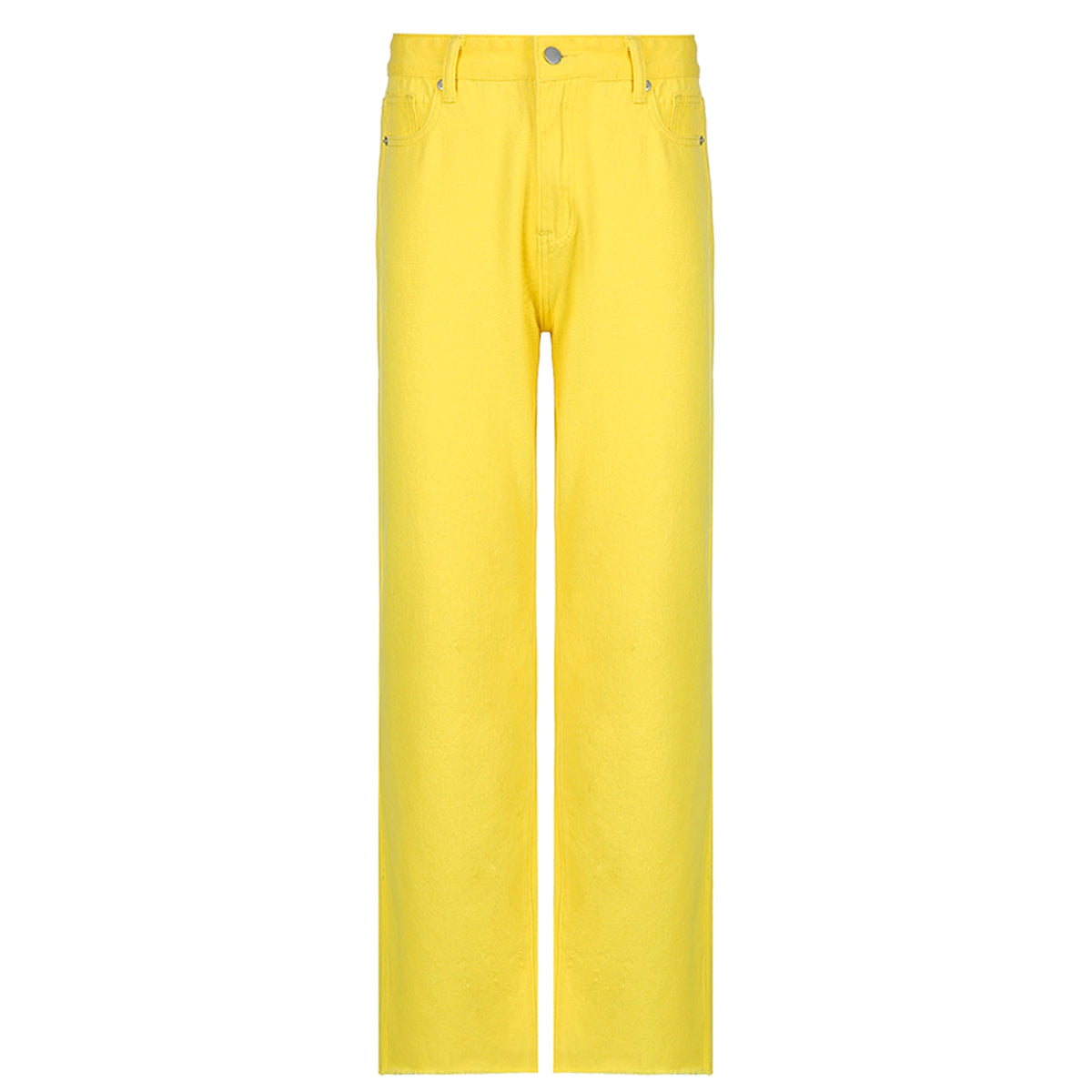 Net Red Colored High-Waist Jeans Women - enhanced image 5