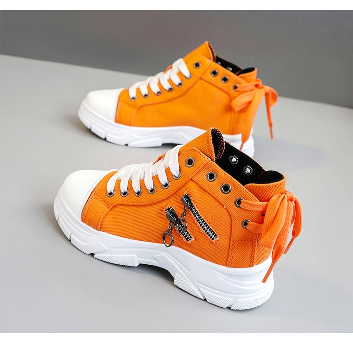 CanvasStep™ – Platform High-Top Sneakers with Zipper Details - enhanced image 5