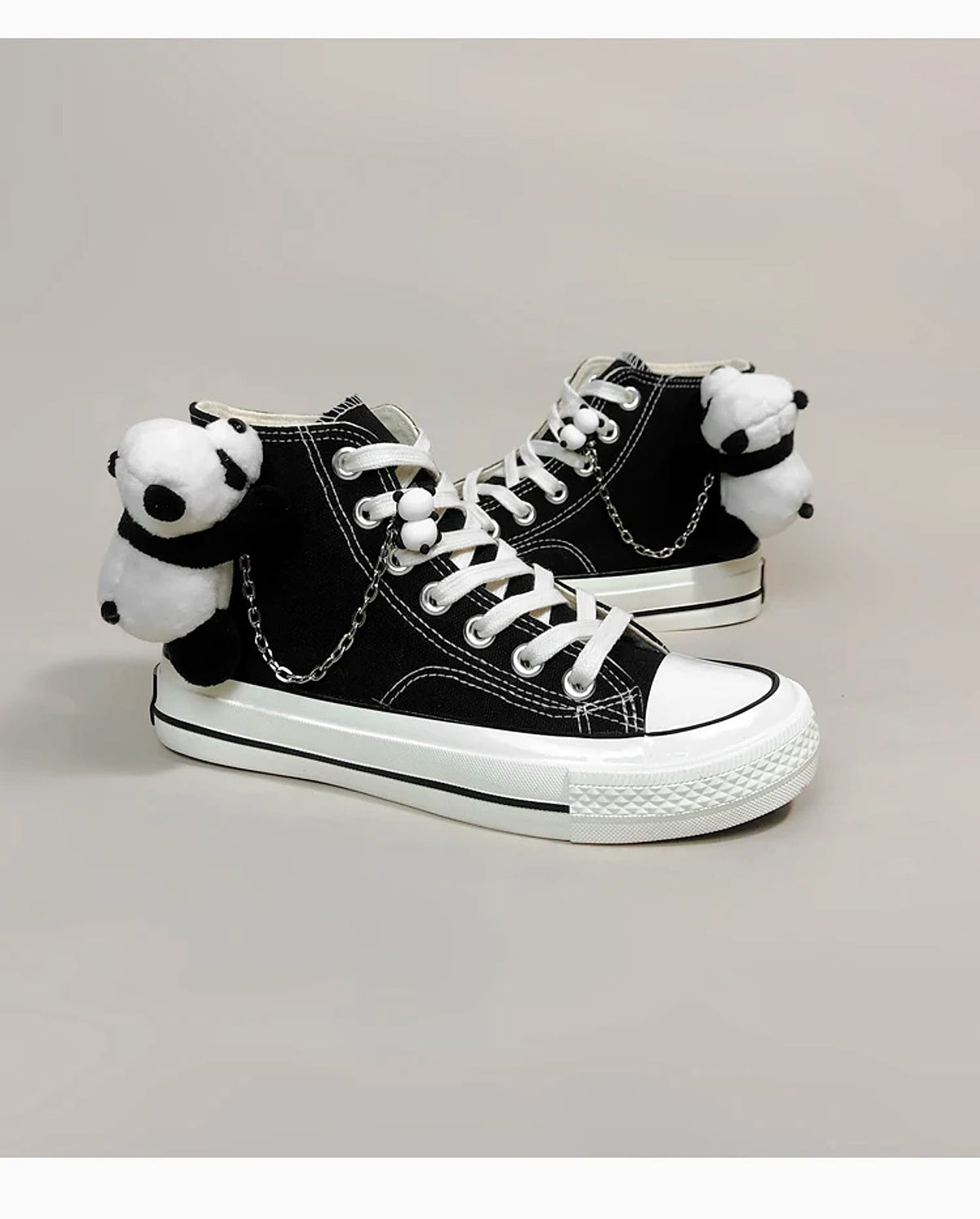 PandaX™ – High Top Canvas Sneakers with Plush Panda - enhanced image 5