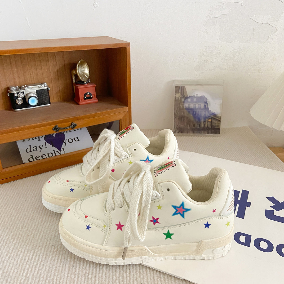 New Leather Flat Platform Sneakers - enhanced image 5
