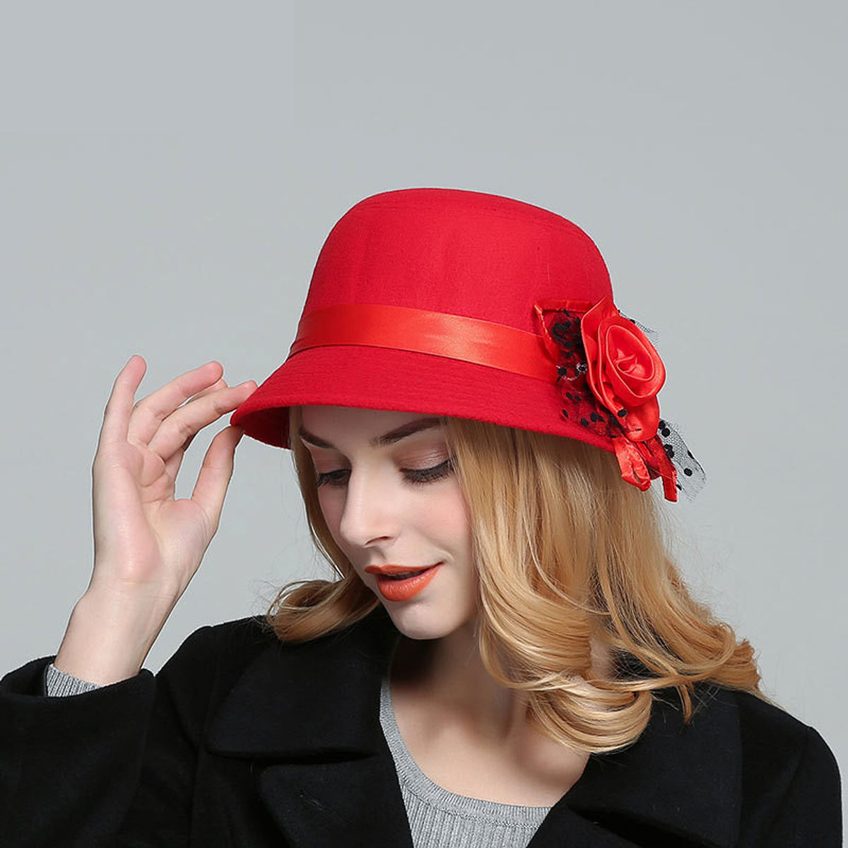 New Style Casual Ladies Big Brim Woolen Hat - enhanced image 5