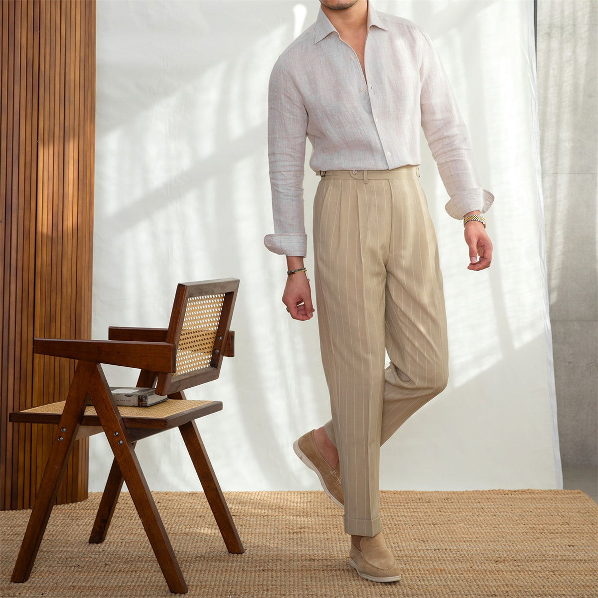 One Neckline Slim Fit DressShirt For Men - enhanced image 5