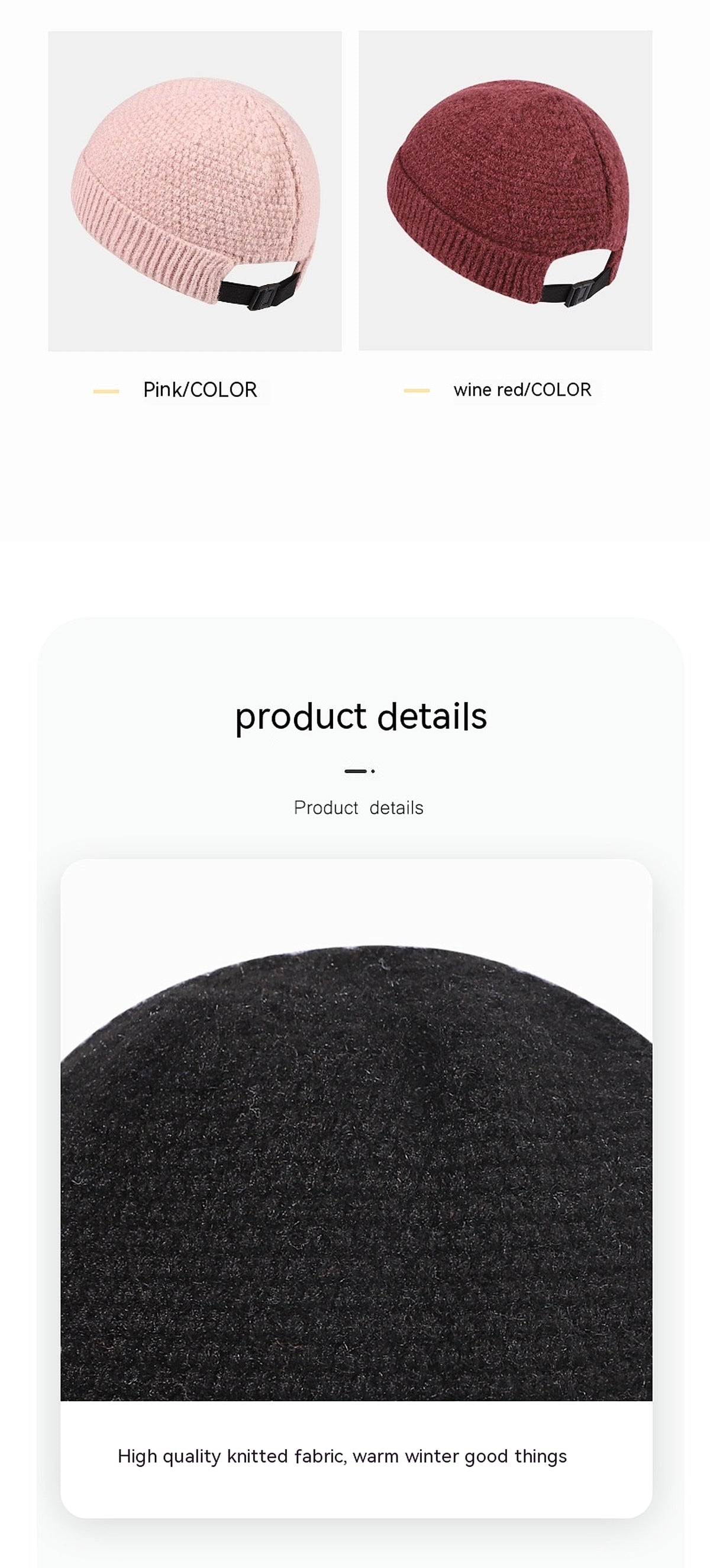 Outdoor Warm Hemming Knitted Woolen Cap - enhanced image 5