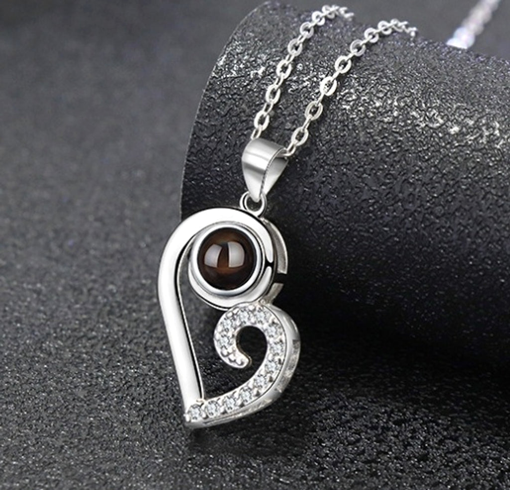 ❤️ Couples Diamond Heart Necklace – Forever Starts Here - enhanced image 5