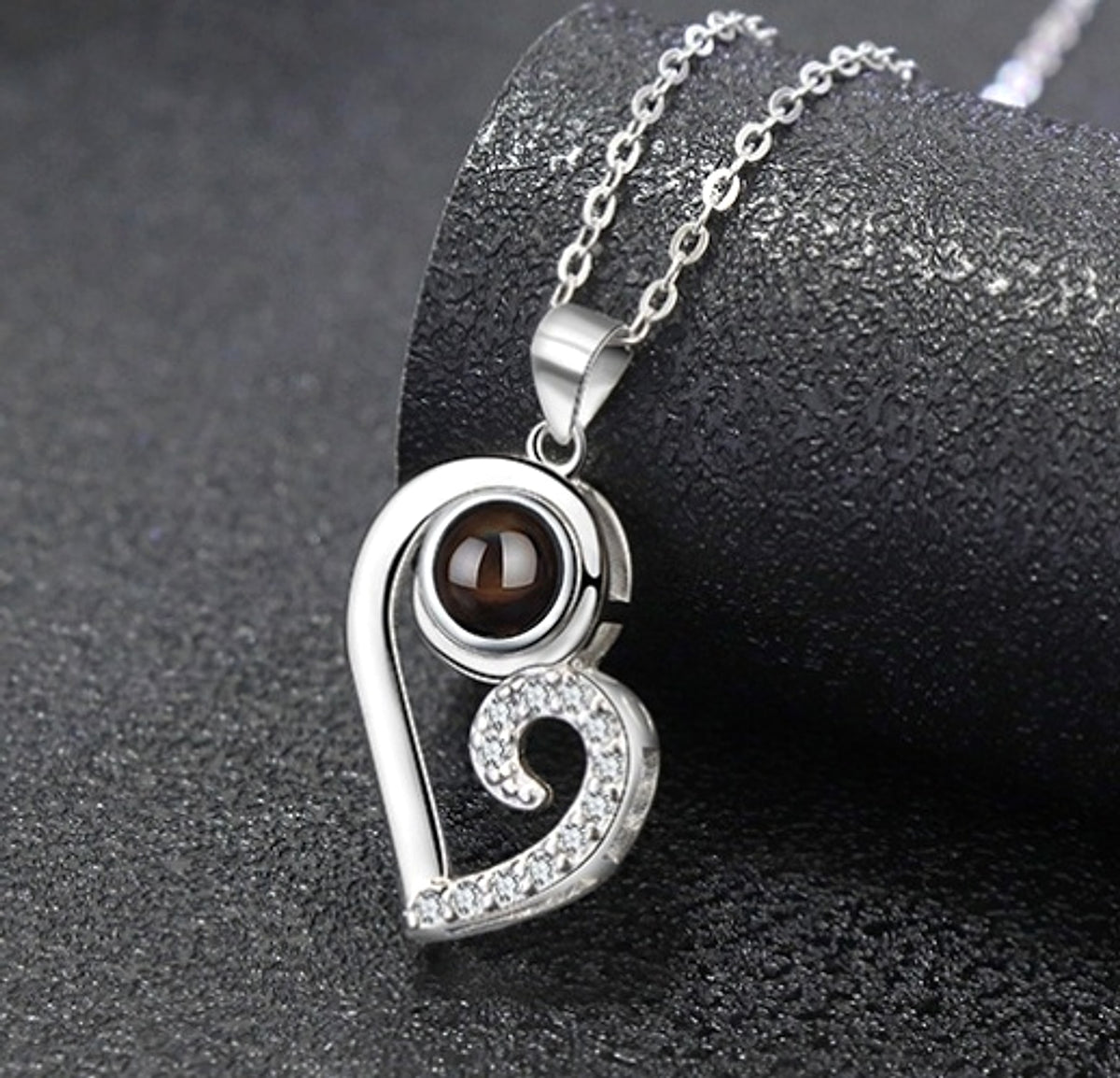 ❤️ Couples Diamond Heart Necklace – Forever Starts Here - enhanced image 5