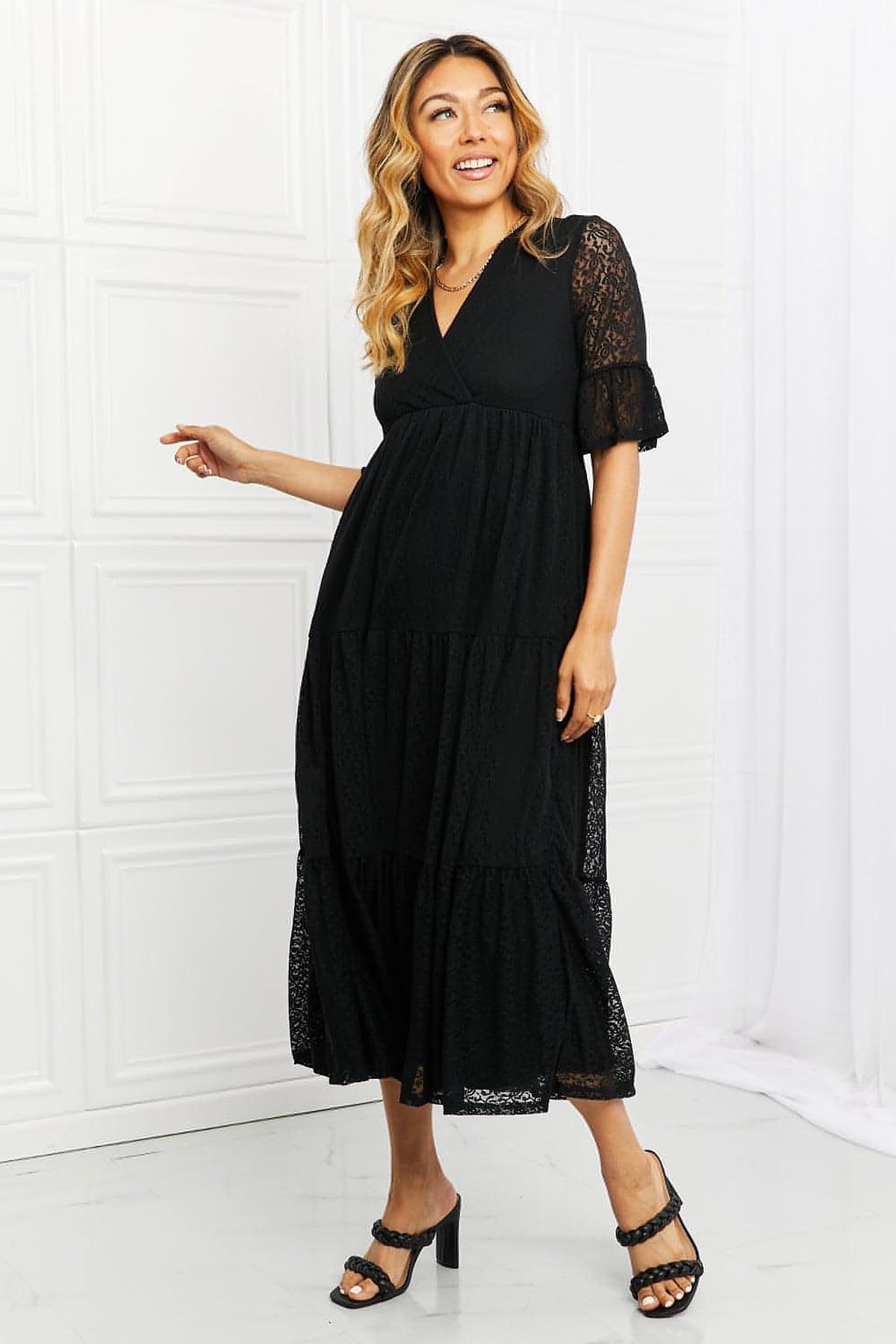 P & Rose Lovely Lace Full Size Tiered Dress - enhanced image 5