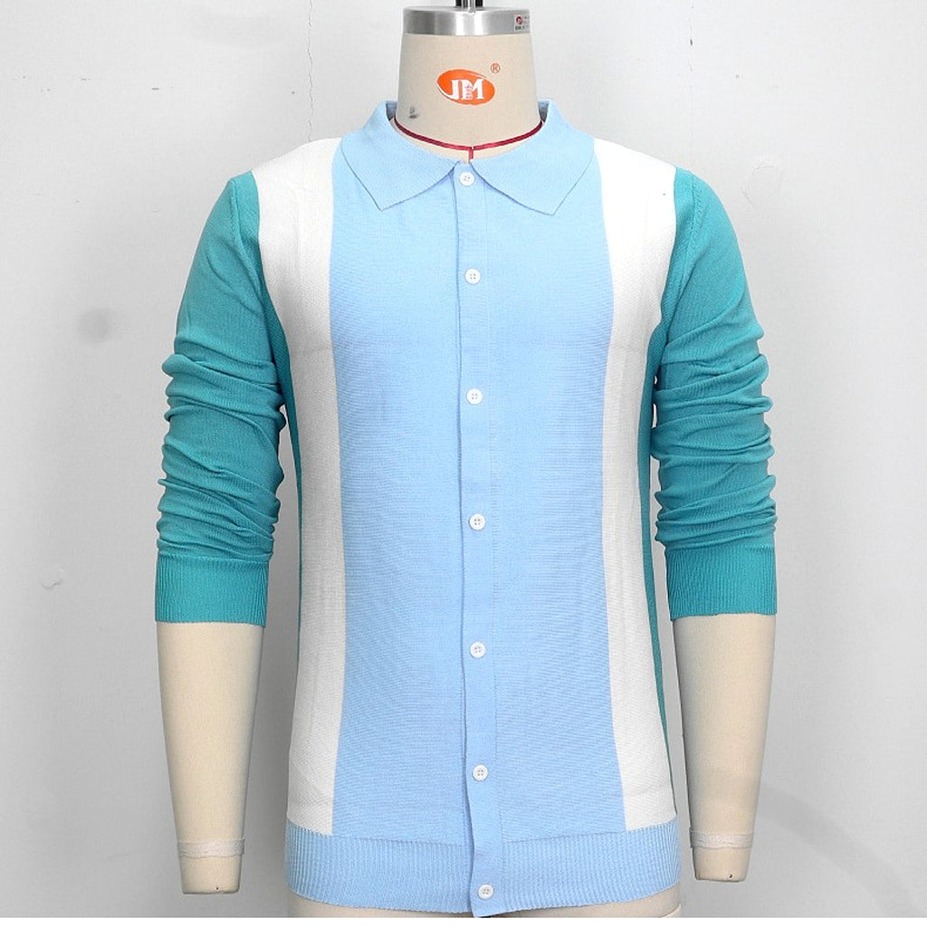 Patchwork Contrast Color Business Casual Polo (T-Shirt) - enhanced image 5