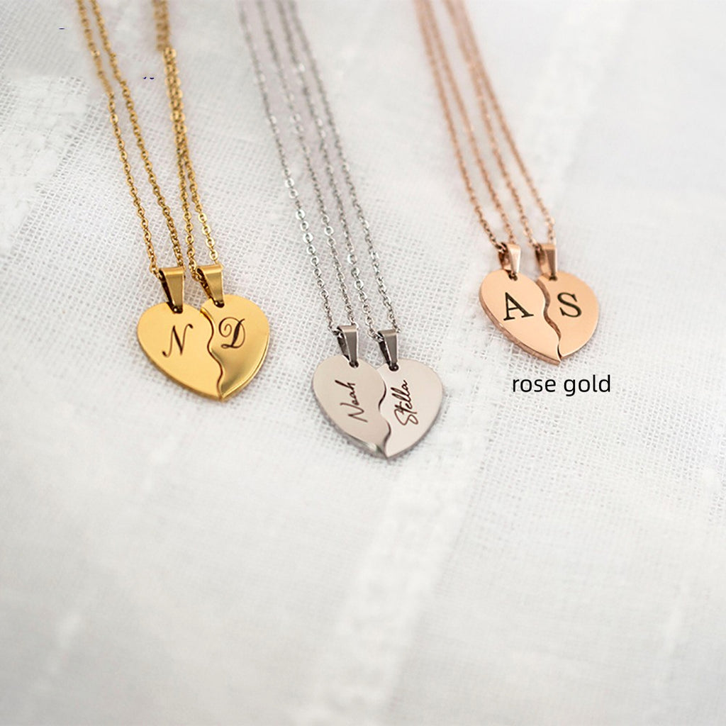 Personalized Stainless Steel Heart-shaped Necklace - enhanced image 5