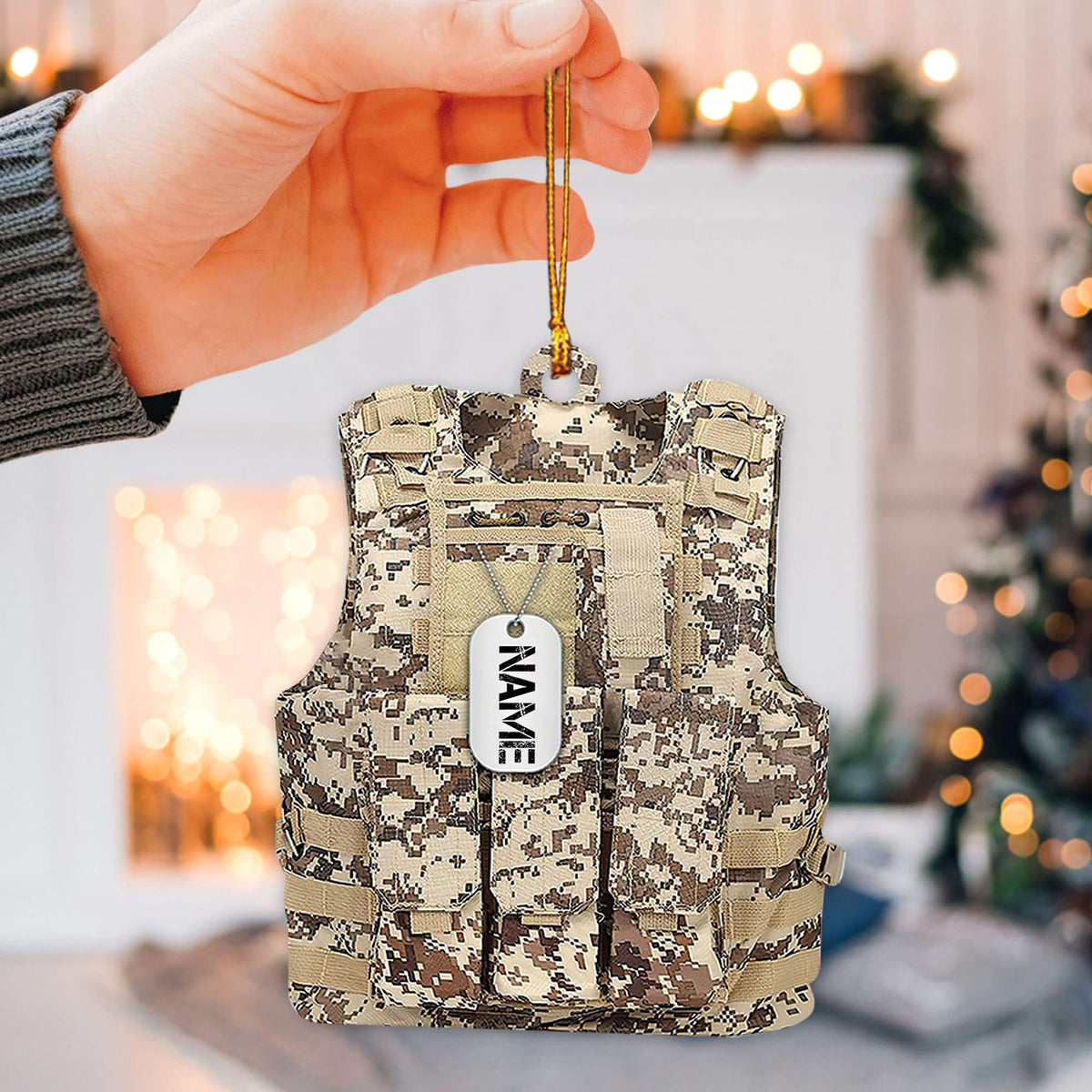 Personalized Veteran Soldier Backpack Charm Acrylic - enhanced image 5