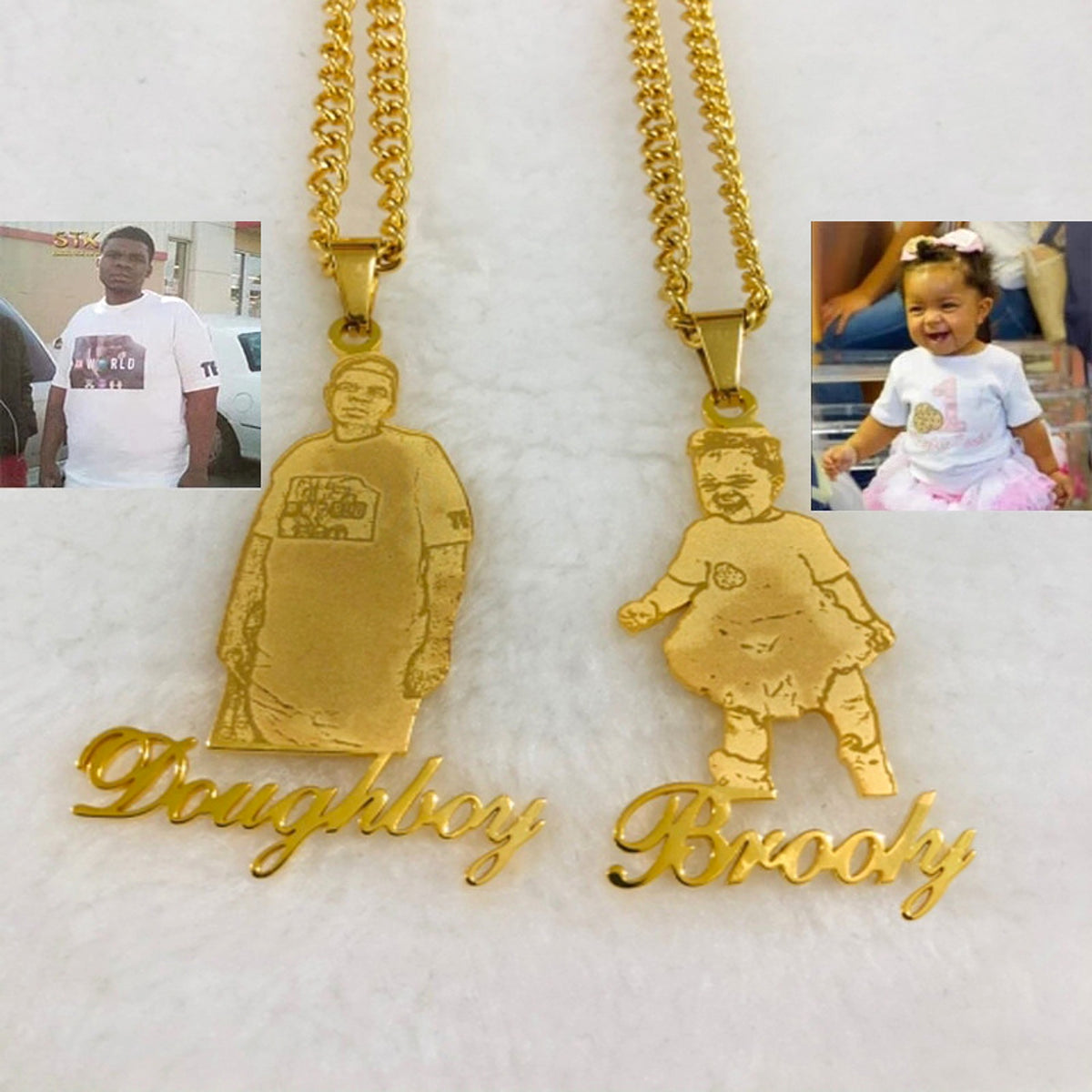Photo Necklace Children Cartoon Pendant Titanium Steel - enhanced image 5