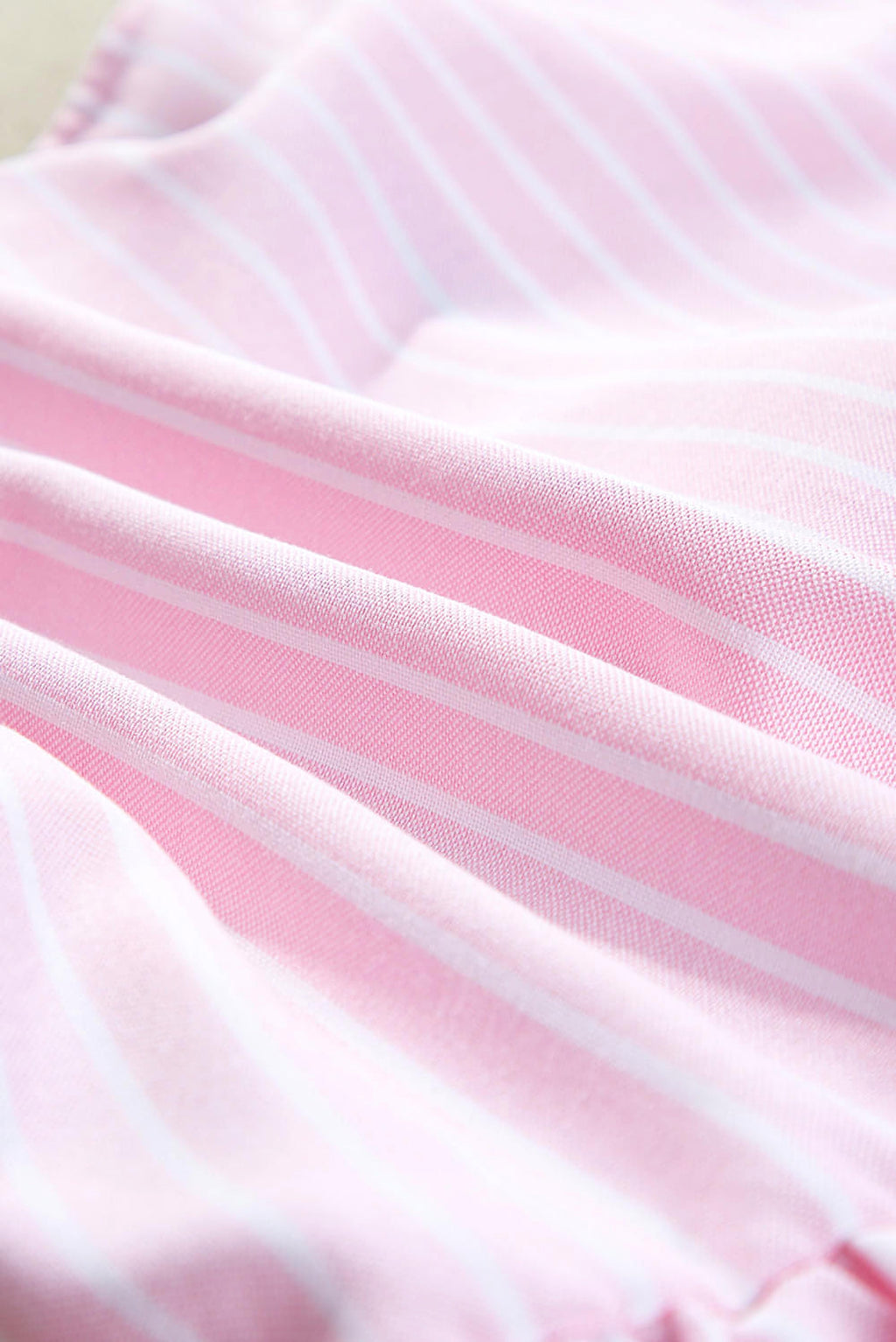 Pink Stripe Bowknot Front Crew Neck Puff Sleeve Blouse - enhanced image 5