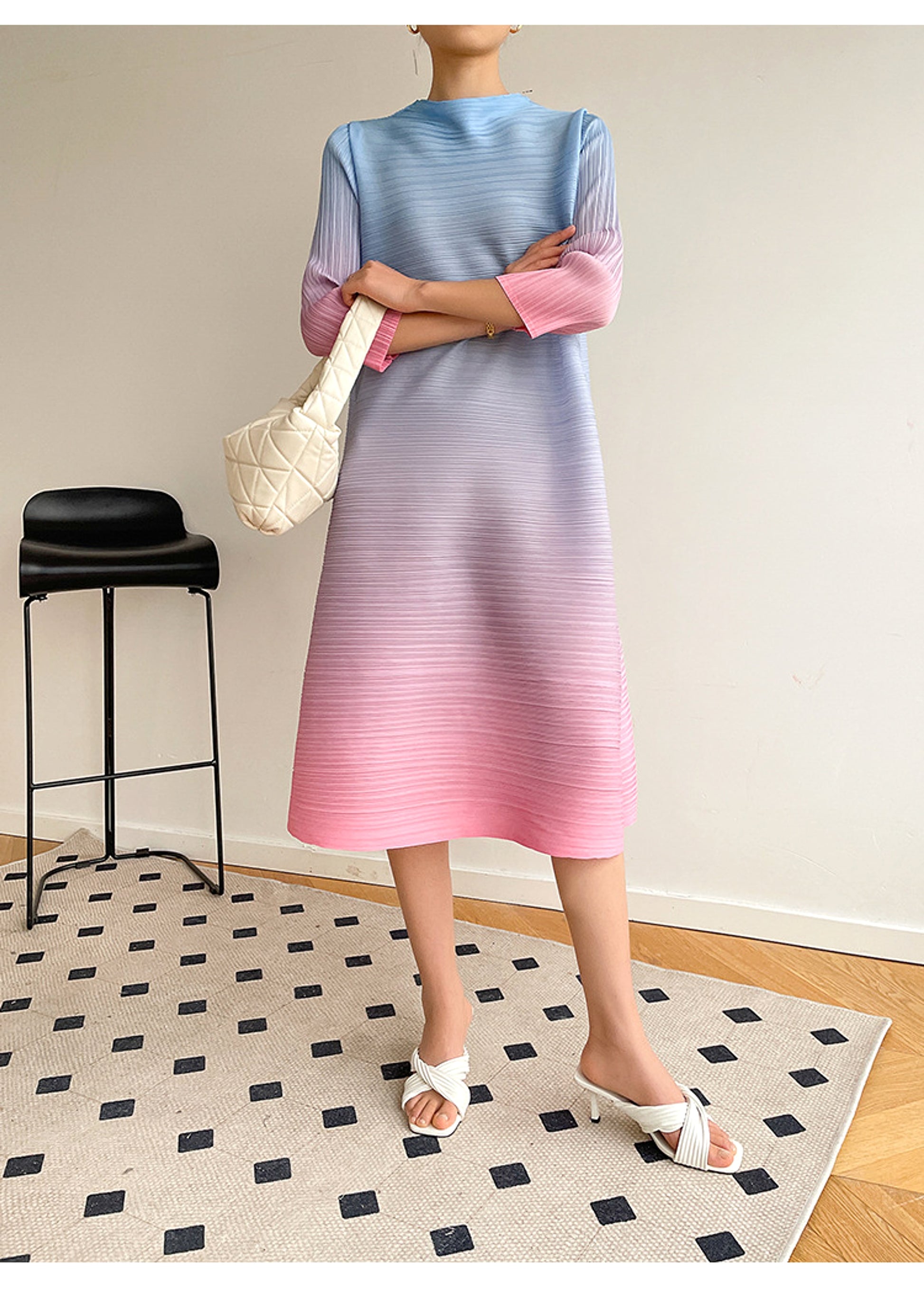 Pleated Plus Size Dress Women - enhanced image 5