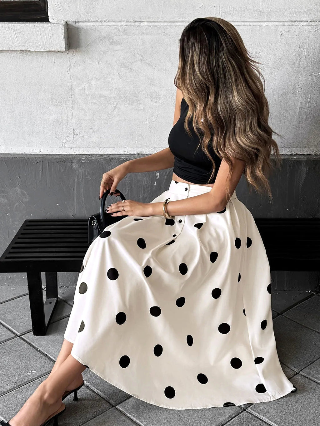 Polka Dot Skirt - enhanced image 5