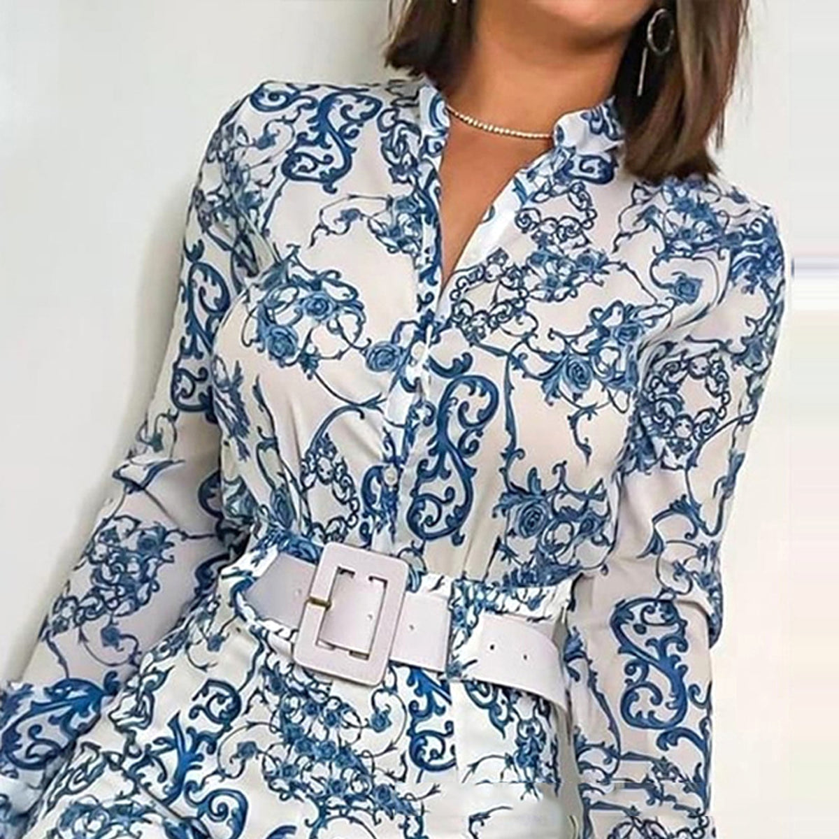 Printed long sleeve jumpsuit - enhanced image 5