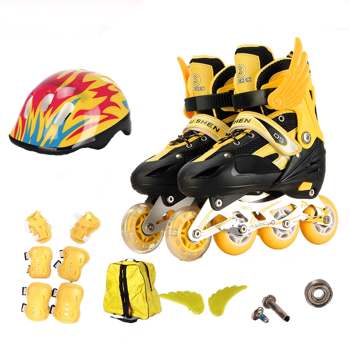 Pu Single Wheel Adjustable Children's Roller Skates - enhanced image 5