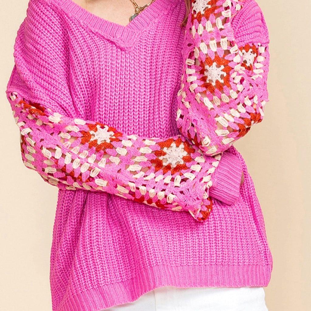 Pullover Long Sleeve Top Women's Casual All-match Crocheted Knitted Sweater - enhanced image 5