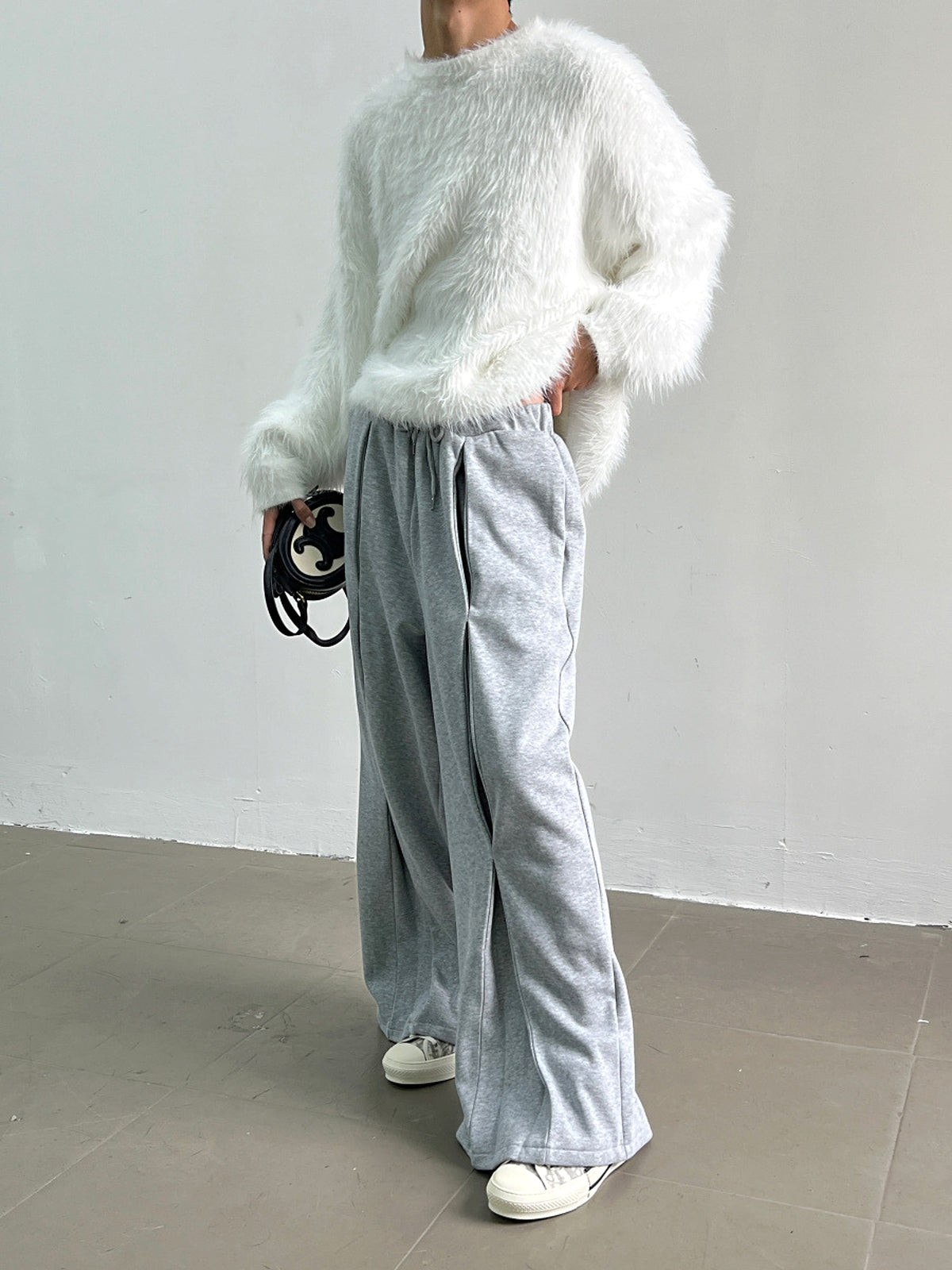 Pure Color All-matching Round Neck Pullover Thickened Mink Sweater Men - enhanced image 5