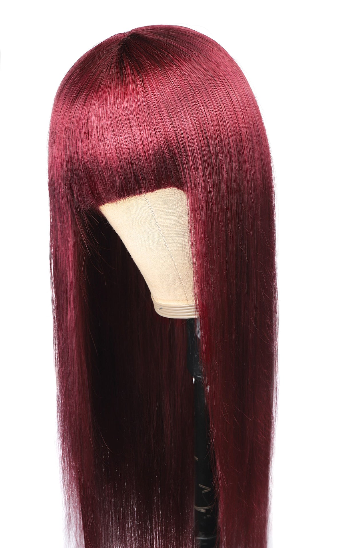 Qi Liuhai Real Hair Wig Straight Hair Headgear - enhanced image 5