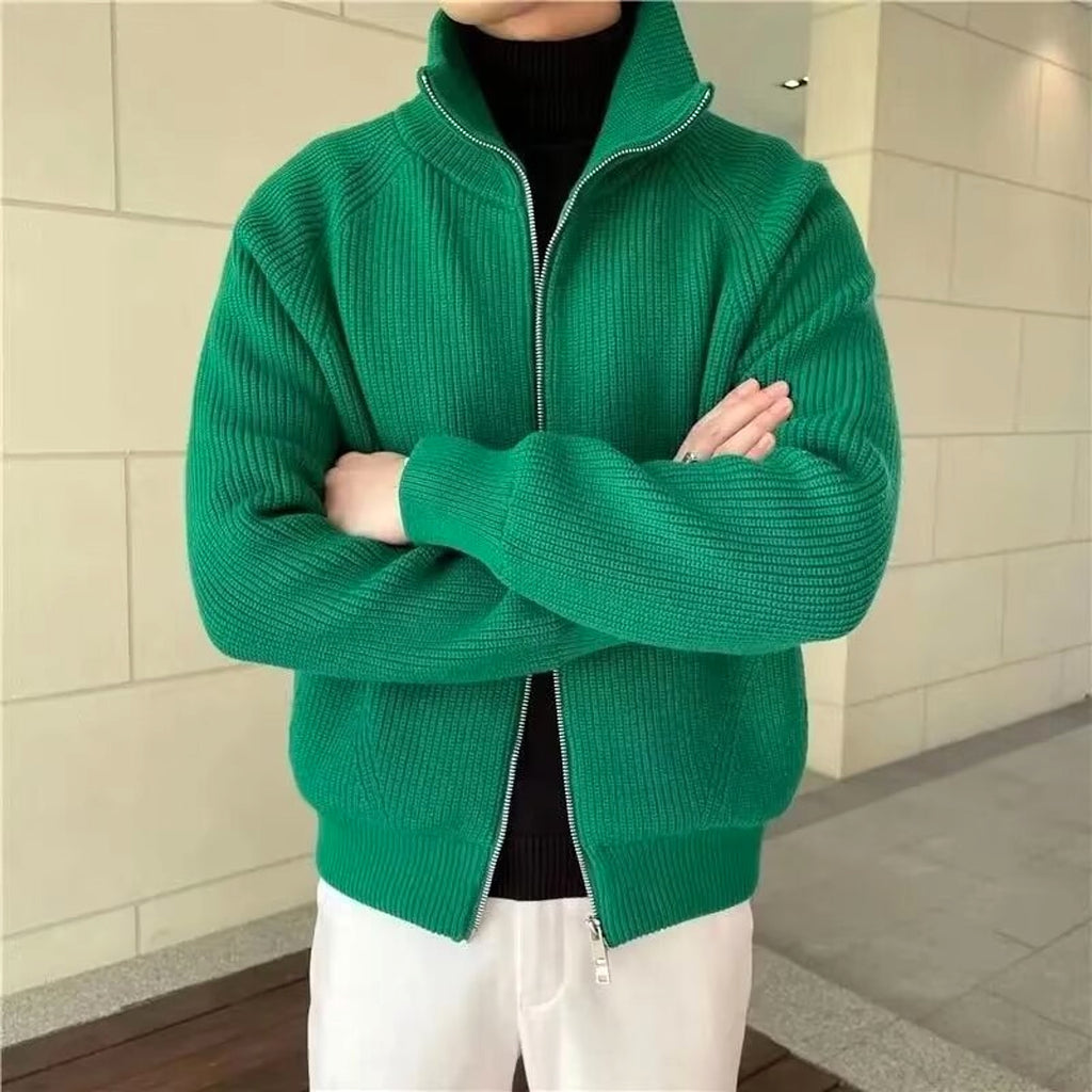 Rabbit Fur Modal Men's Cardigan - enhanced image 5