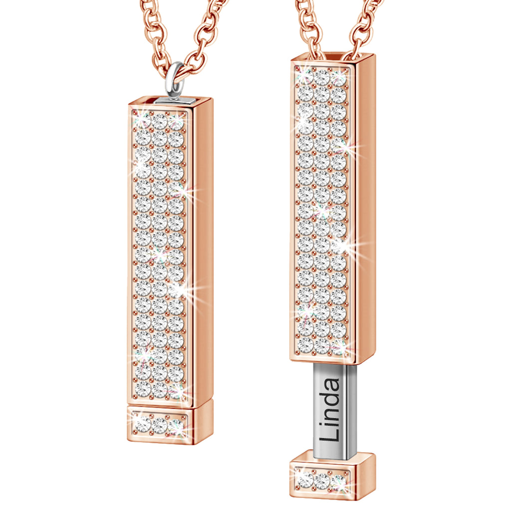 Retractable Three-dimensional Rod Pendant DIY Customized Name Diamond Necklace - enhanced image 5
