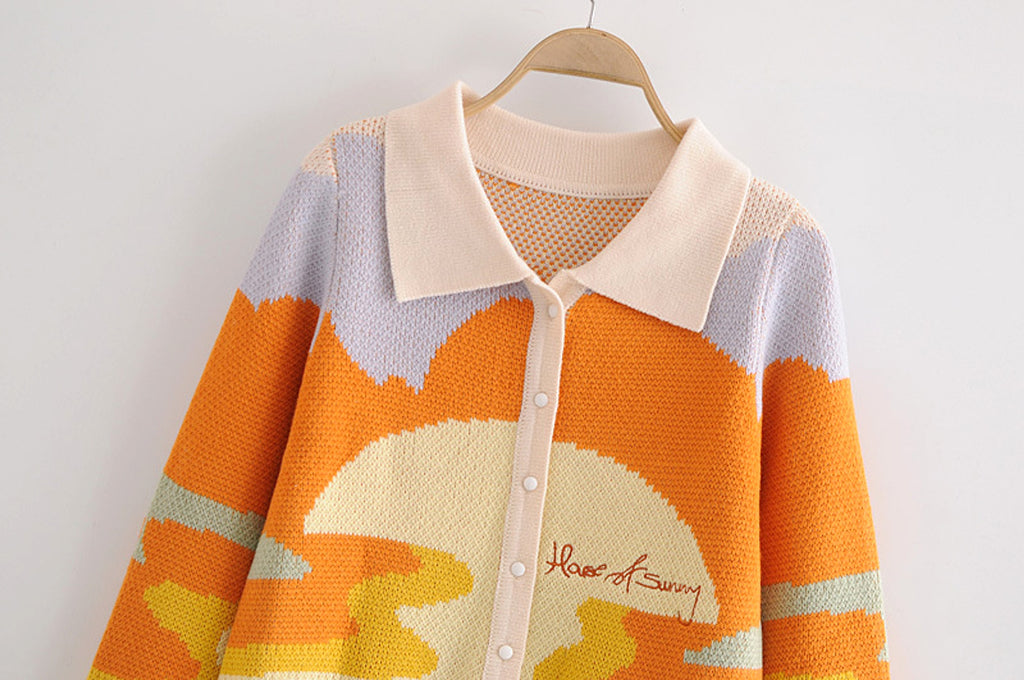 Retro sweater cardigan women knitwear - enhanced image 5