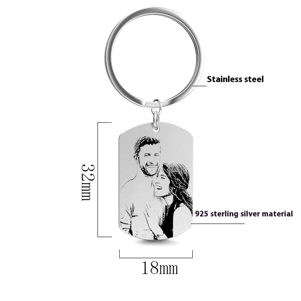 Personalized Photo Keychain – Custom S925 Sterling Silver Picture Pendant - enhanced image 5