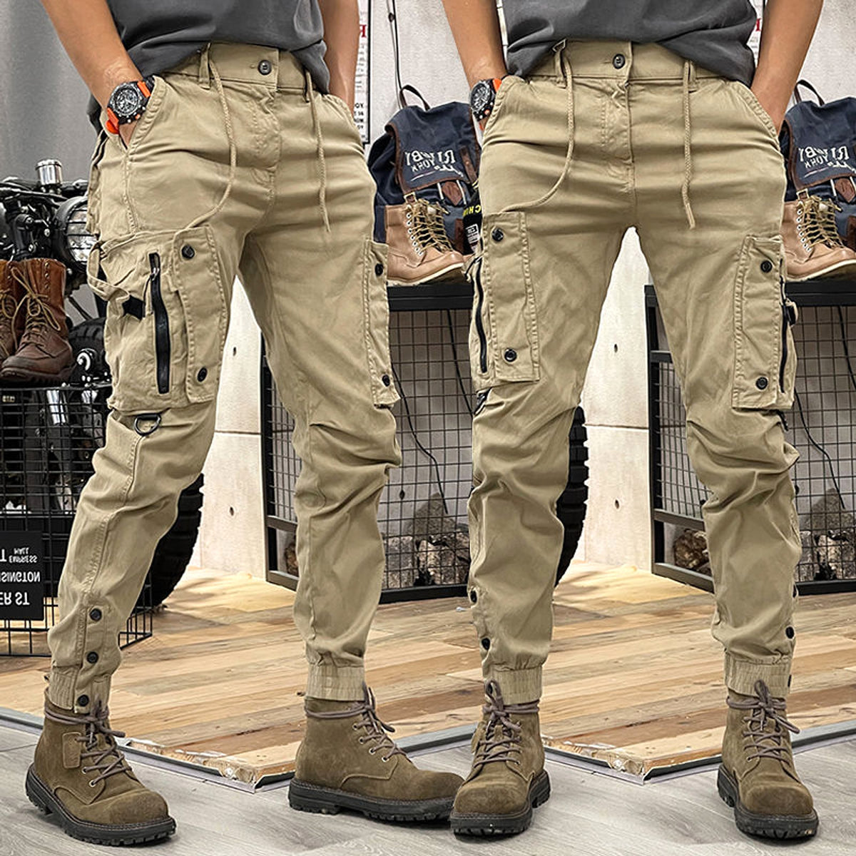 SAFARI Straight Functional Outdoor Tactics Casual Pants Jeans Men - enhanced image 5