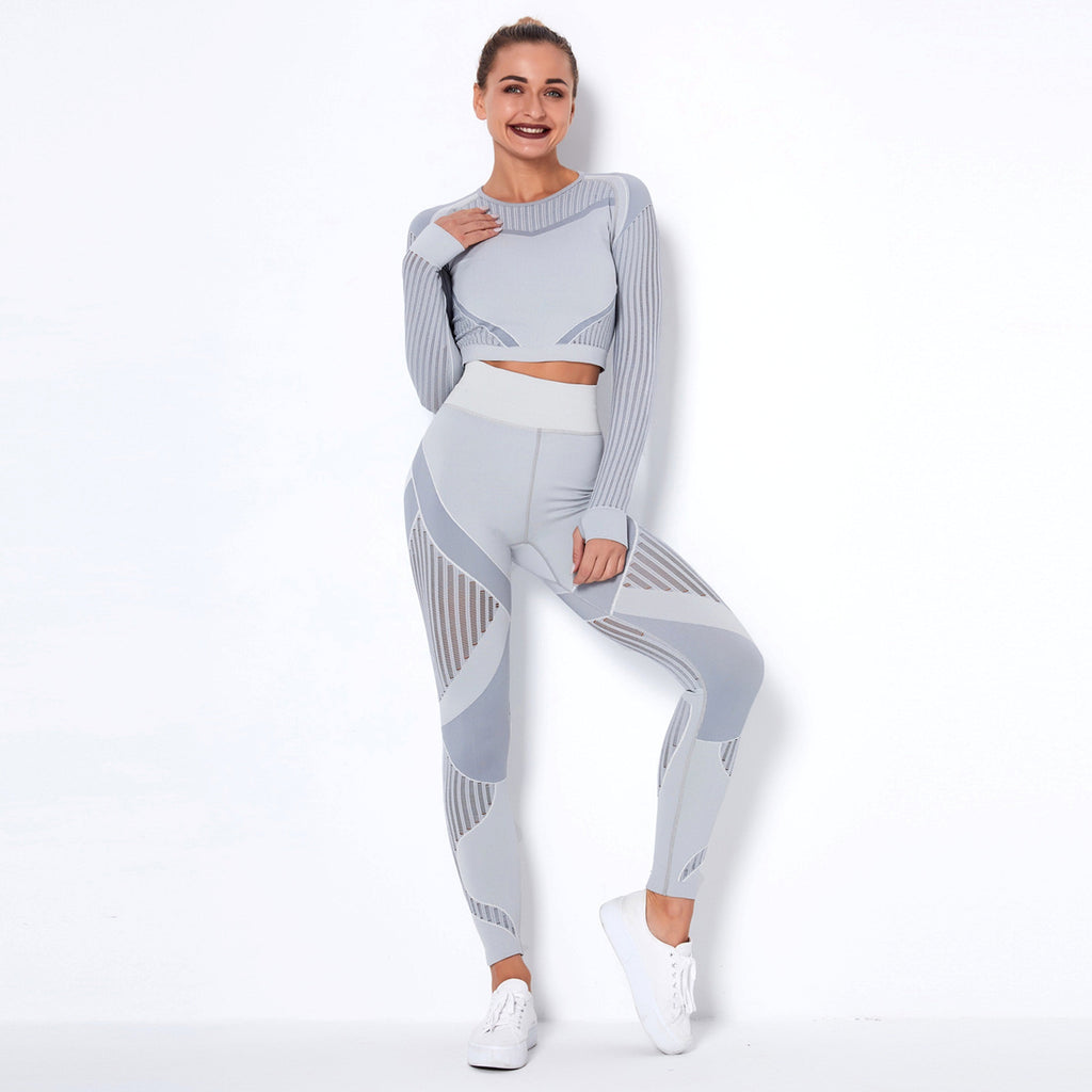 Seamless Knitted Absorbent Yoga Long-Sleeved Suit Yoga Wearsuit