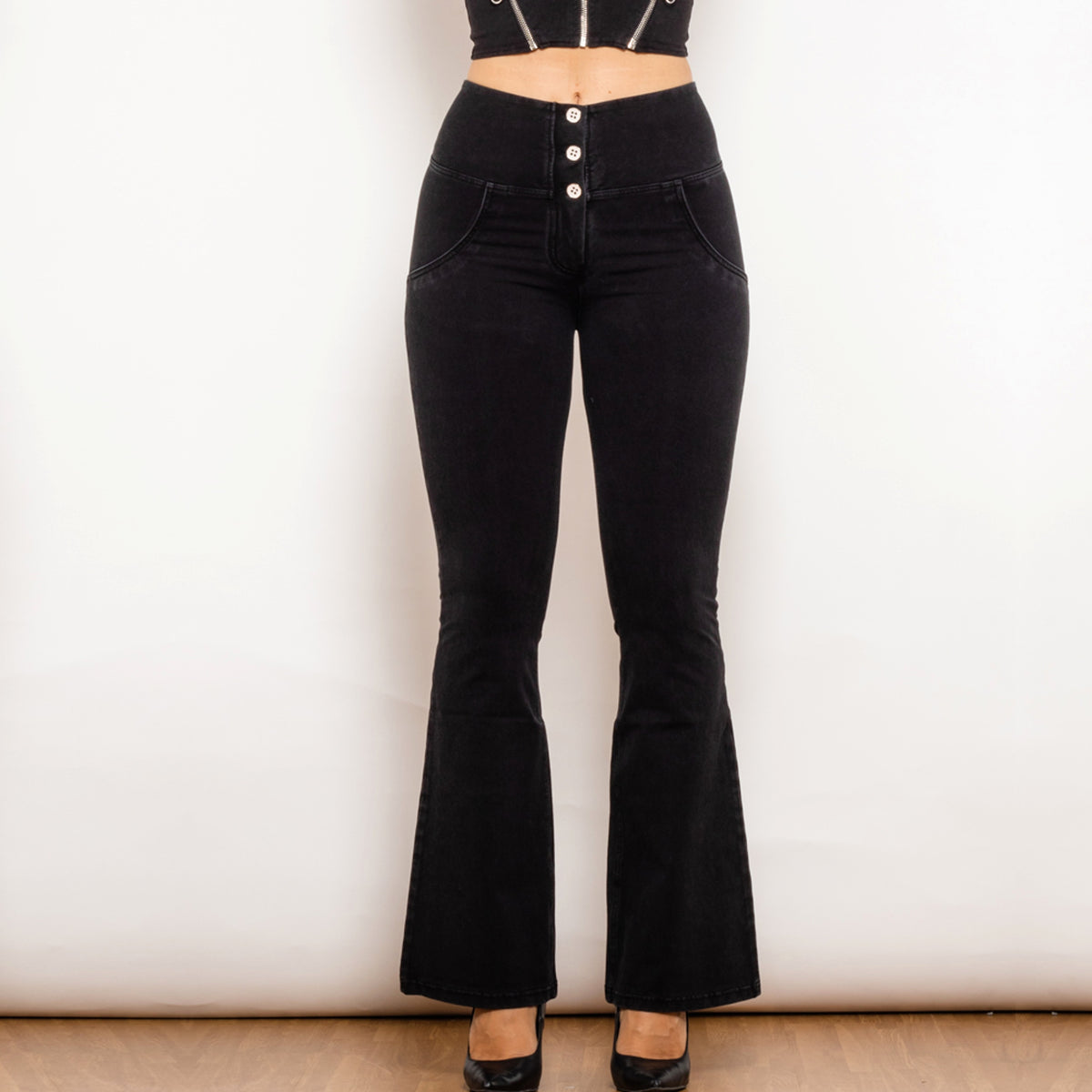 DenimDare™ High Waist Jeans Women NOIR - enhanced image 5