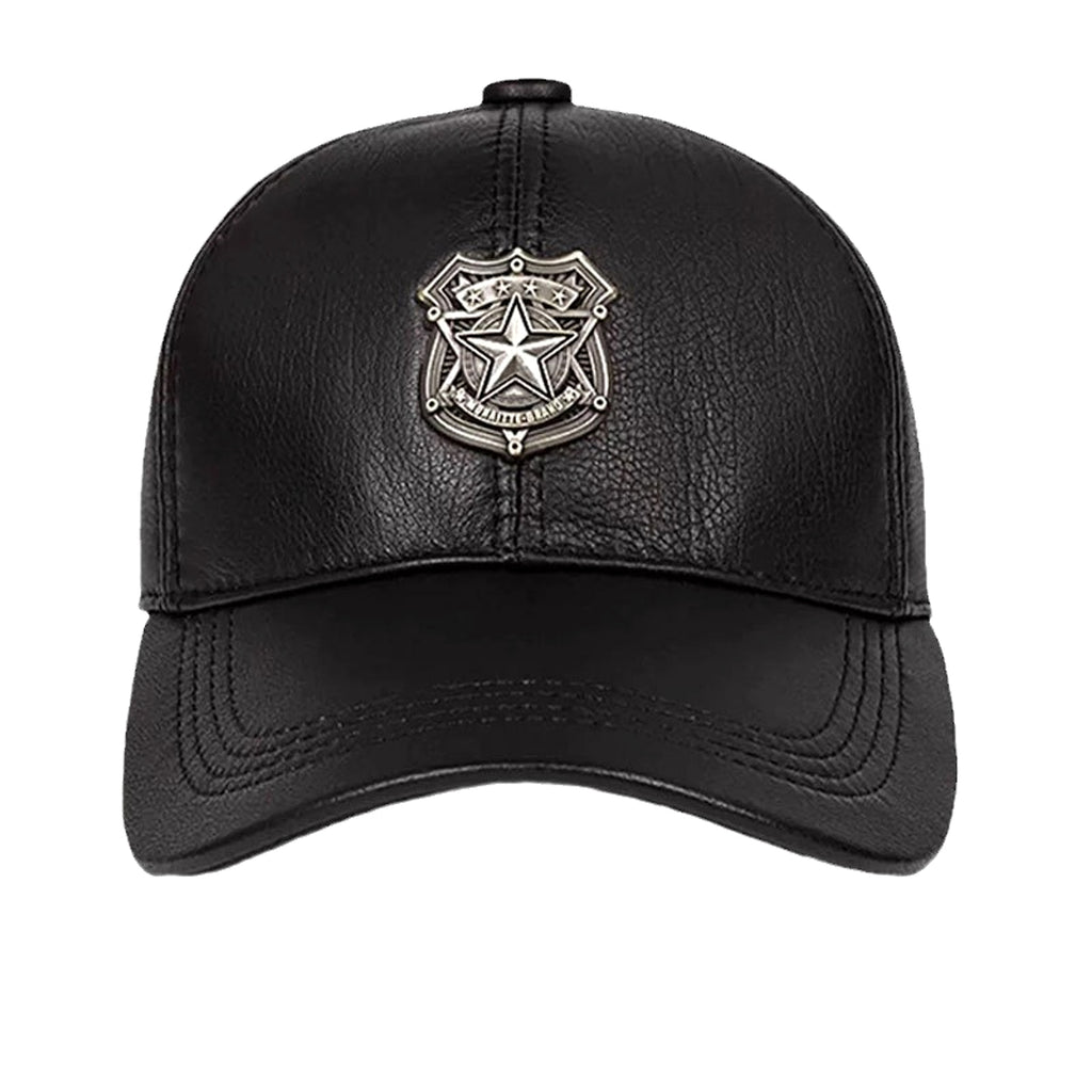 Shot the Sheriff Sheepskin Leather Hat Men's Warm - enhanced image 5