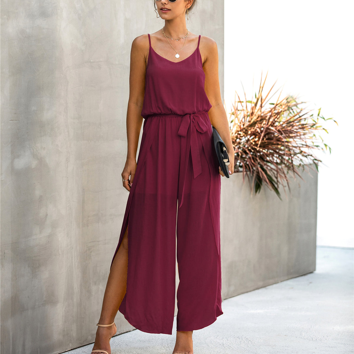 Side split female jumpsuit - enhanced image 5