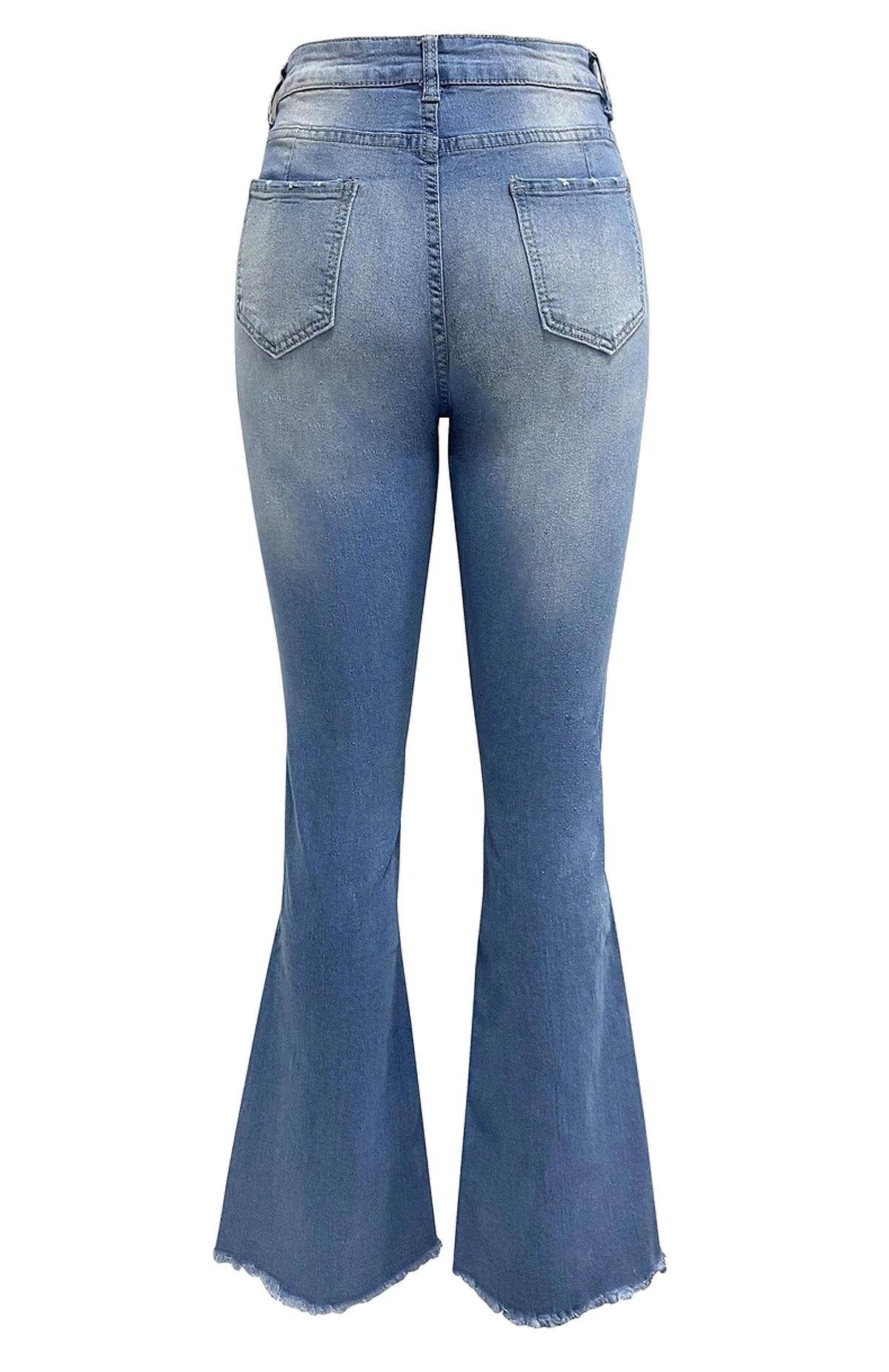 Simple Slim-fit Washed Denim Trousers With Pockets For Women - enhanced image 5